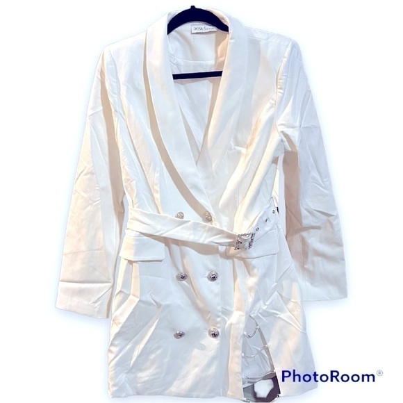 Blithe LA DIOSA Blazer Dress Fashion Nova Belted Rhinestone Jacket - Picture 1 of 1